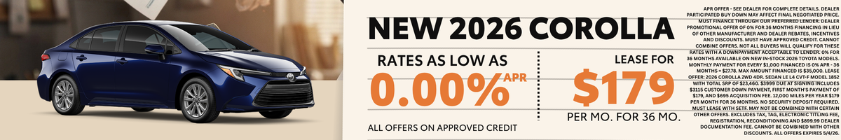 2026 Corolla Offer